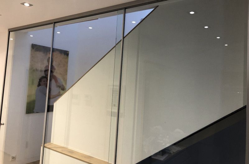 3-teilige Nurglasschiebewand