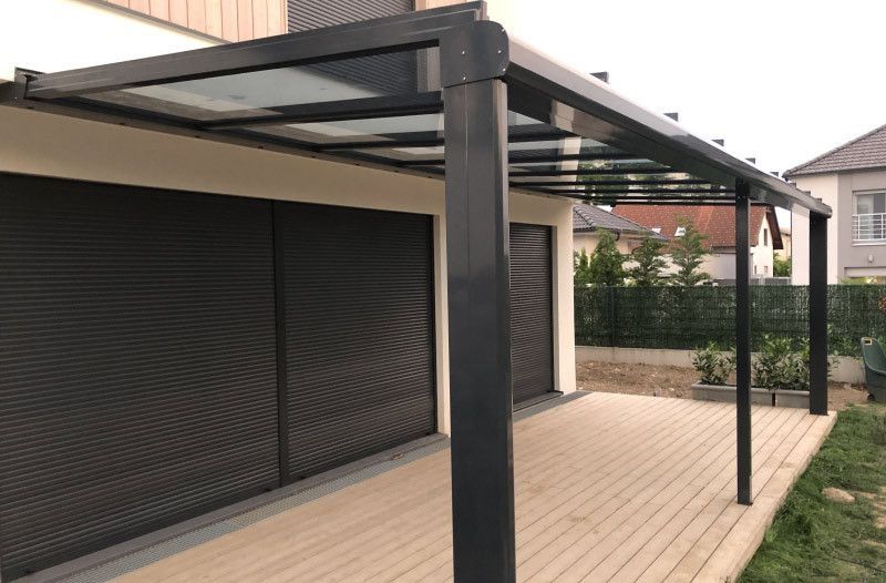 Terrassendach mit Sonnen- und Hitzeschutzfolie - Detailansicht